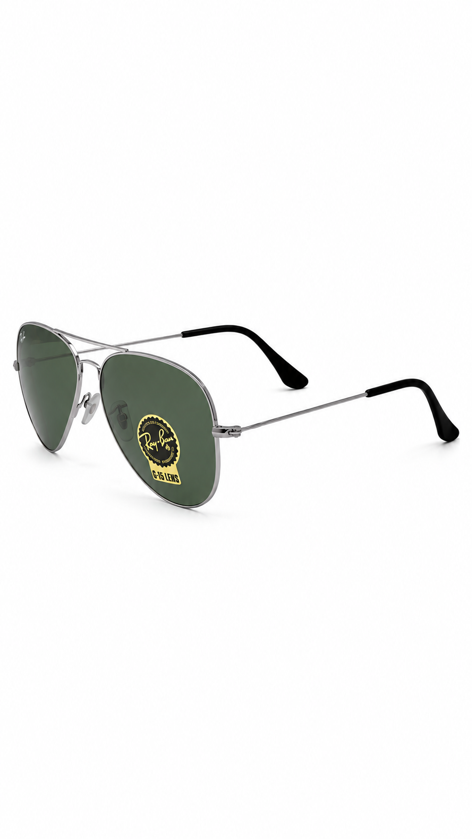 Ray-Ban RB3025 004 Gunmetal Aviator Large Metal 62mm G-15 Green Sunglasses