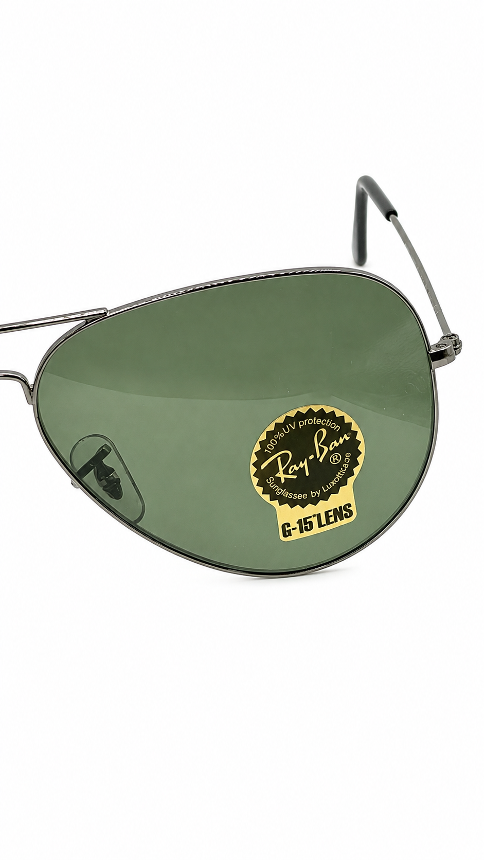Ray-Ban RB3025 004 Gunmetal Aviator Large Metal 62mm G-15 Green Sunglasses