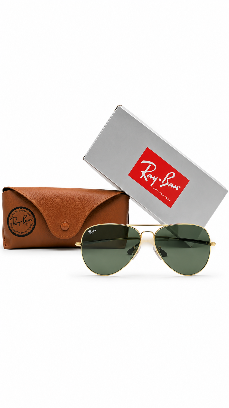 Ray-Ban RB3025 004 Gunmetal Aviator Large Metal 62mm G-15 Green Sunglasses