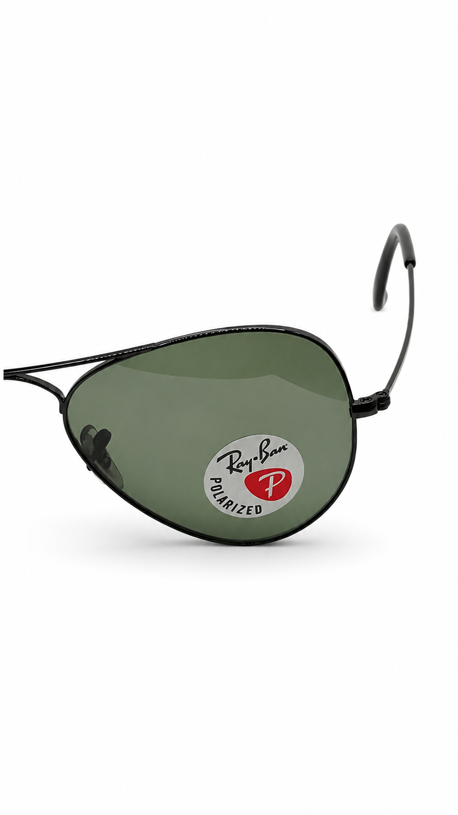 Ray-Ban RB3025 002/58 Black Aviator Large Metal 58mm Polarized G-15 Green Lens Sunglasses
