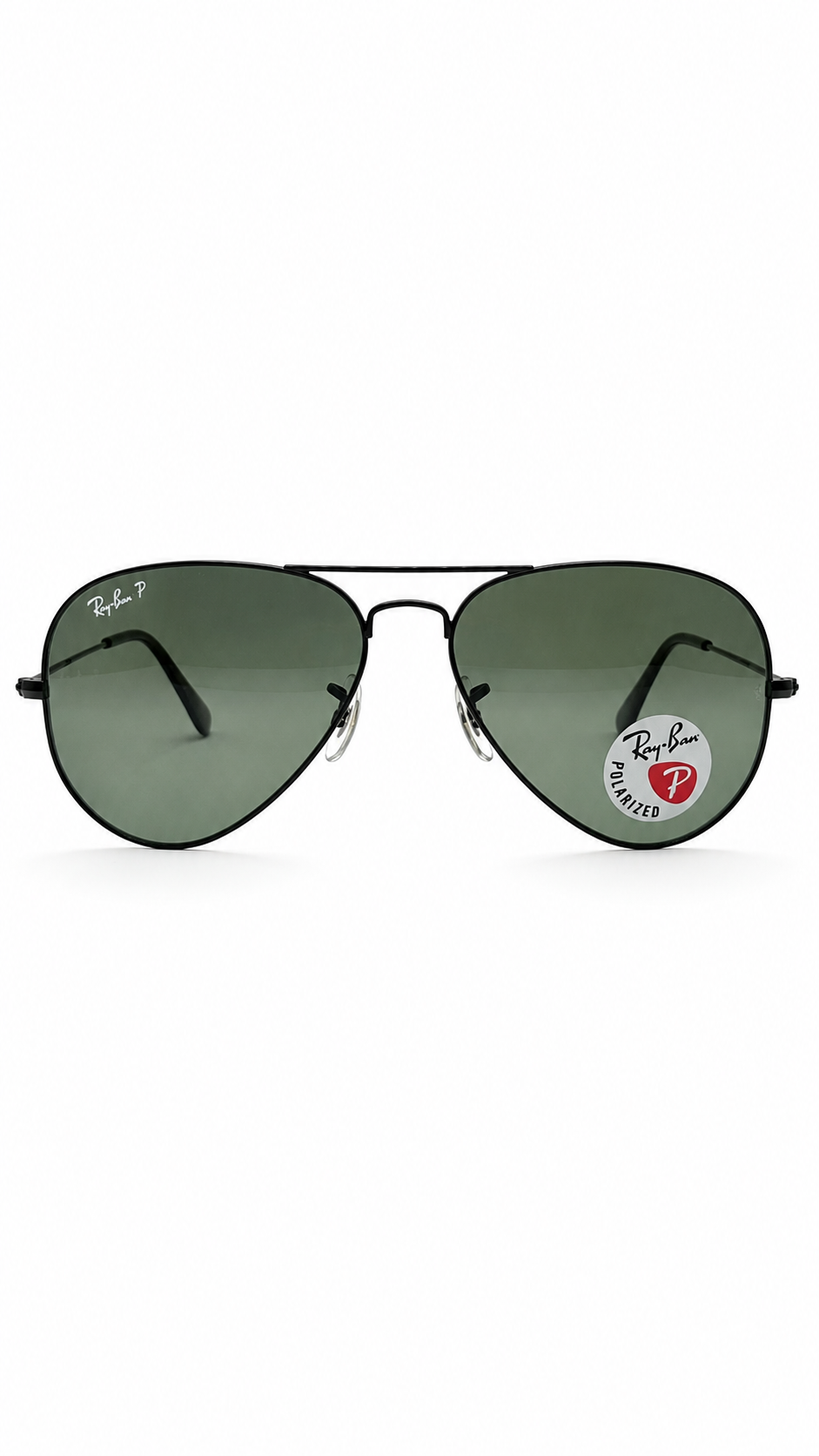Ray-Ban RB3025 002/58 Black Aviator Large Metal 58mm Polarized G-15 Green Lens Sunglasses