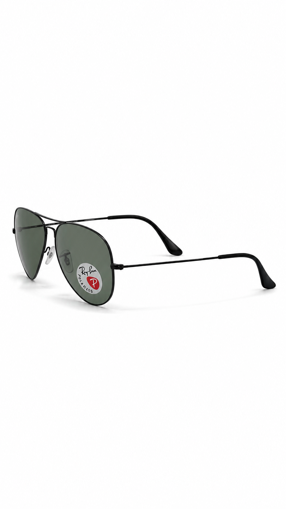 Ray-Ban RB3025 002/58 Black Aviator Large Metal 58mm Polarized G-15 Green Lens Sunglasses