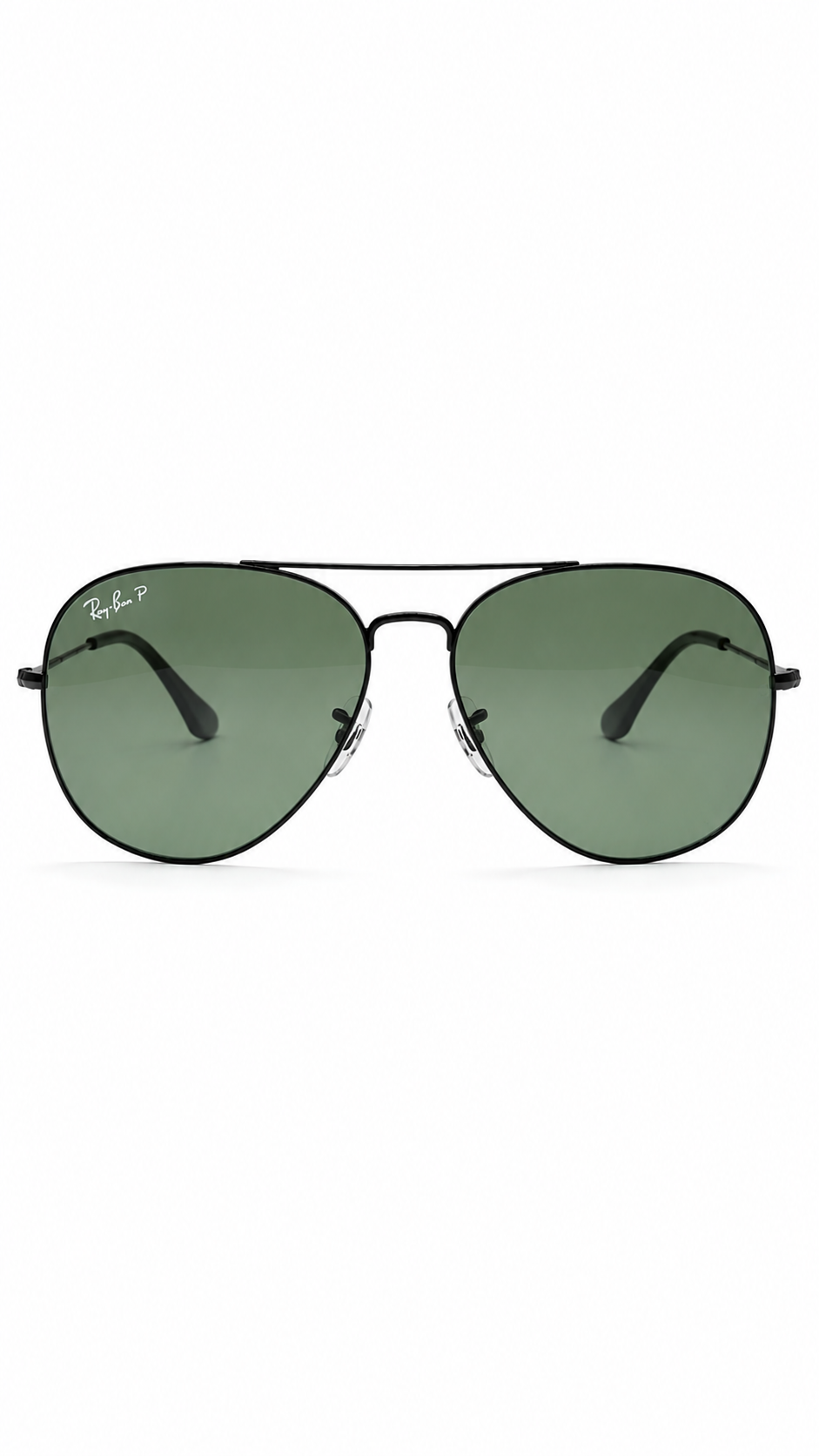 Ray-Ban RB3675 002/58 Black Metal Aviator 58mm Polarized G-15 Green Lens Sunglasses