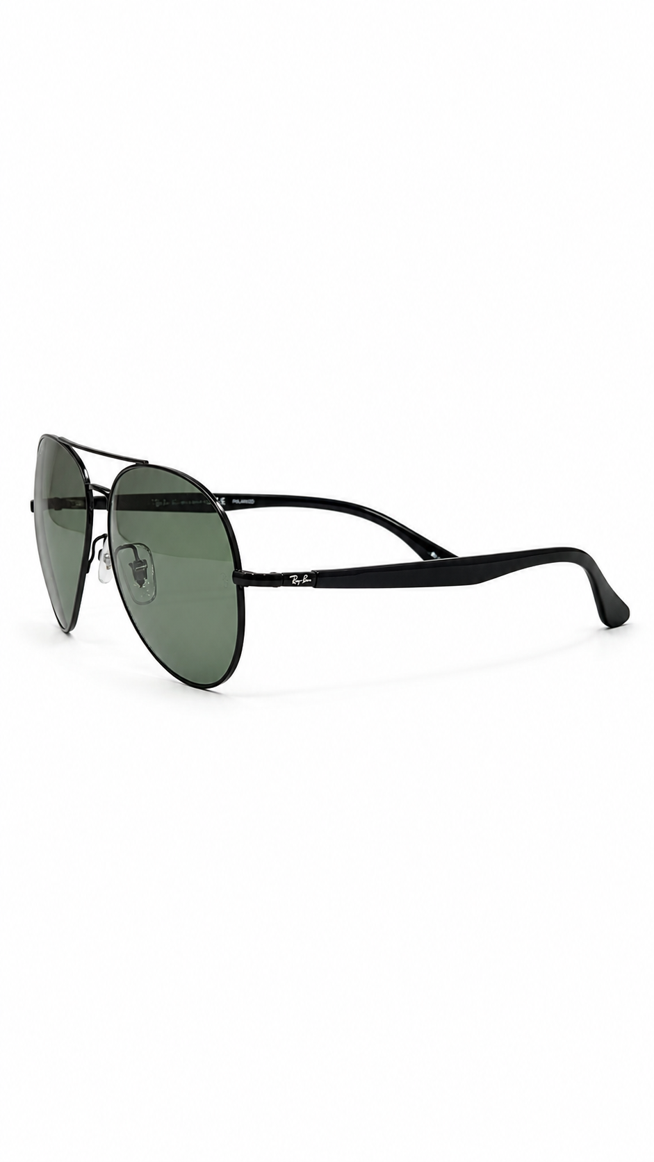 Ray-Ban RB3675 002/58 Black Metal Aviator 58mm Polarized G-15 Green Lens Sunglasses