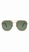 Ray-Ban RB3724D 001/71 Gold Geometric Pilot 59mm Dark Green Lens Sunglasses