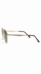 Ray-Ban RB3724D 001/71 Gold Geometric Pilot 59mm Dark Green Lens Sunglasses