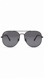 Ray-Ban RB3724D 002/81 Black Geometric Aviator 59mm Polarized Grey Lens Sunglasses