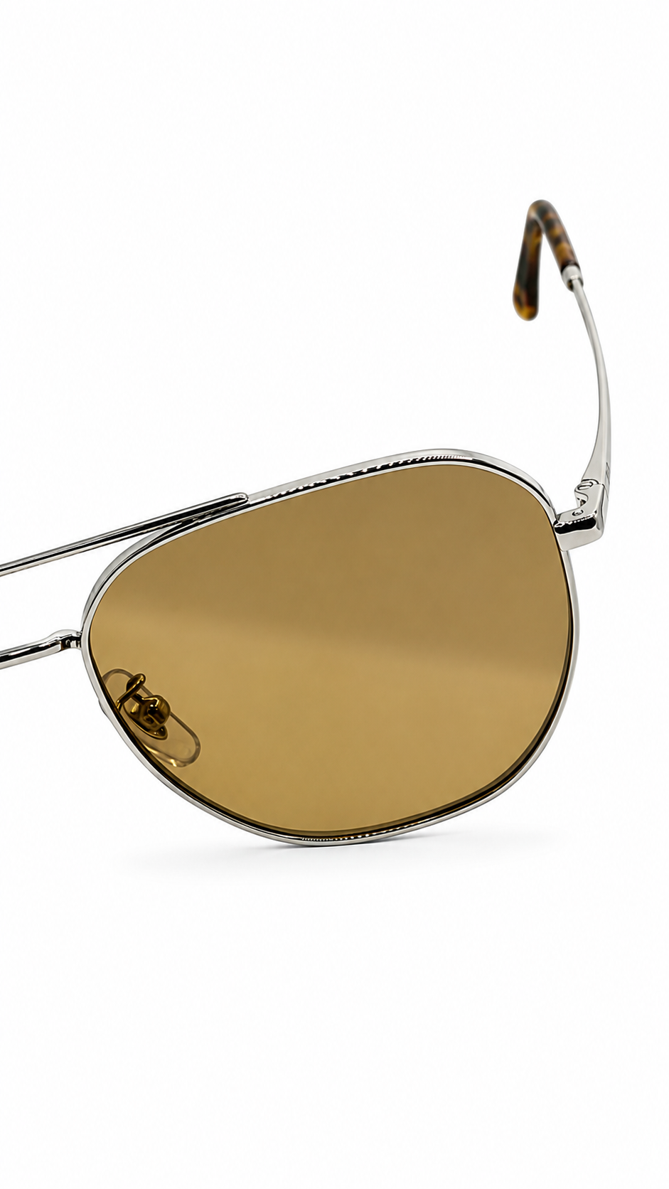 Ray-Ban RB3724D 004/73 Silver Geometric Pilot 59mm Brown Lens Sunglasses