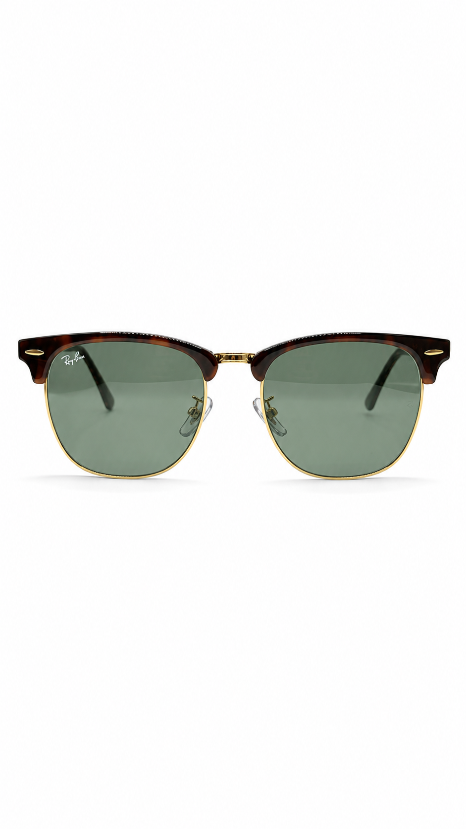 Ray-Ban RB3016F W0366 55mm Clubmaster Oversized Mock Tortoise Gold Frame G-15 Green Lens Sunglasses