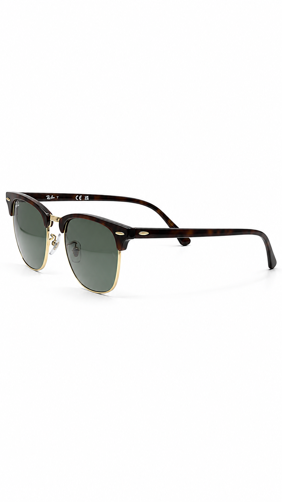 Ray-Ban RB3016F W0366 55mm Clubmaster Oversized Mock Tortoise Gold Frame G-15 Green Lens Sunglasses
