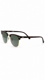 Ray-Ban RB3016F W0366 55mm Clubmaster Oversized Mock Tortoise Gold Frame G-15 Green Lens Sunglasses