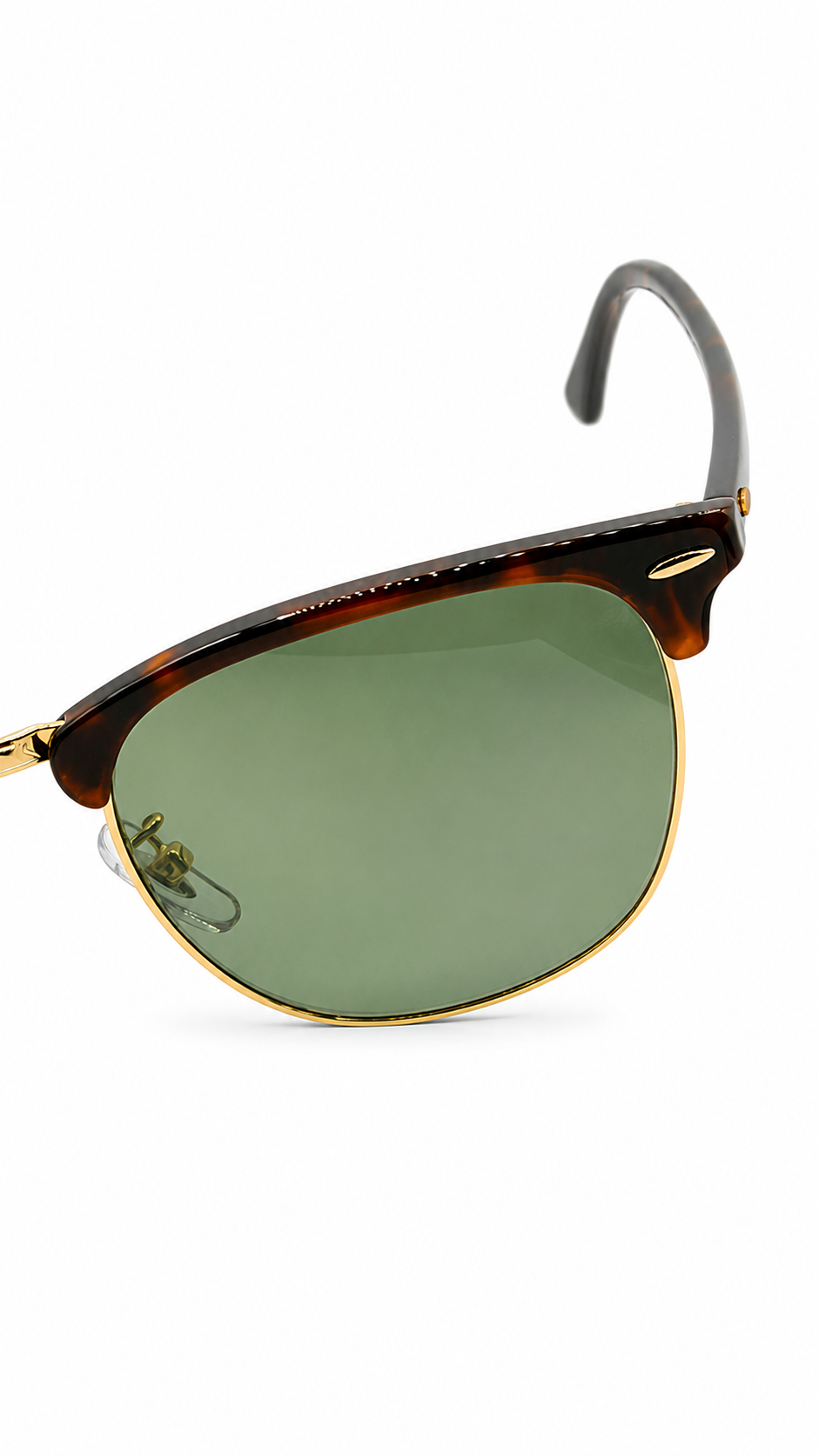 Ray-Ban RB3016F W0366 55mm Clubmaster Oversized Mock Tortoise Gold Frame G-15 Green Lens Sunglasses