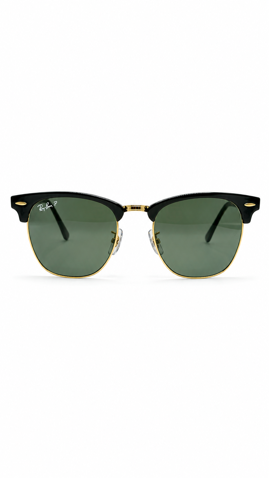 Ray-Ban RB3016 901/58 51mm Clubmaster Black Gold Polarized G-15 Green Lens Sunglasses