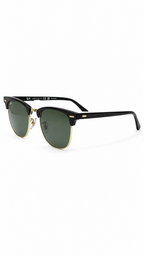 Ray-Ban RB3016 901/58 51mm Clubmaster Black Gold Polarized G-15 Green Lens Sunglasses