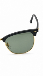 Ray-Ban RB3016 901/58 51mm Clubmaster Black Gold Polarized G-15 Green Lens Sunglasses