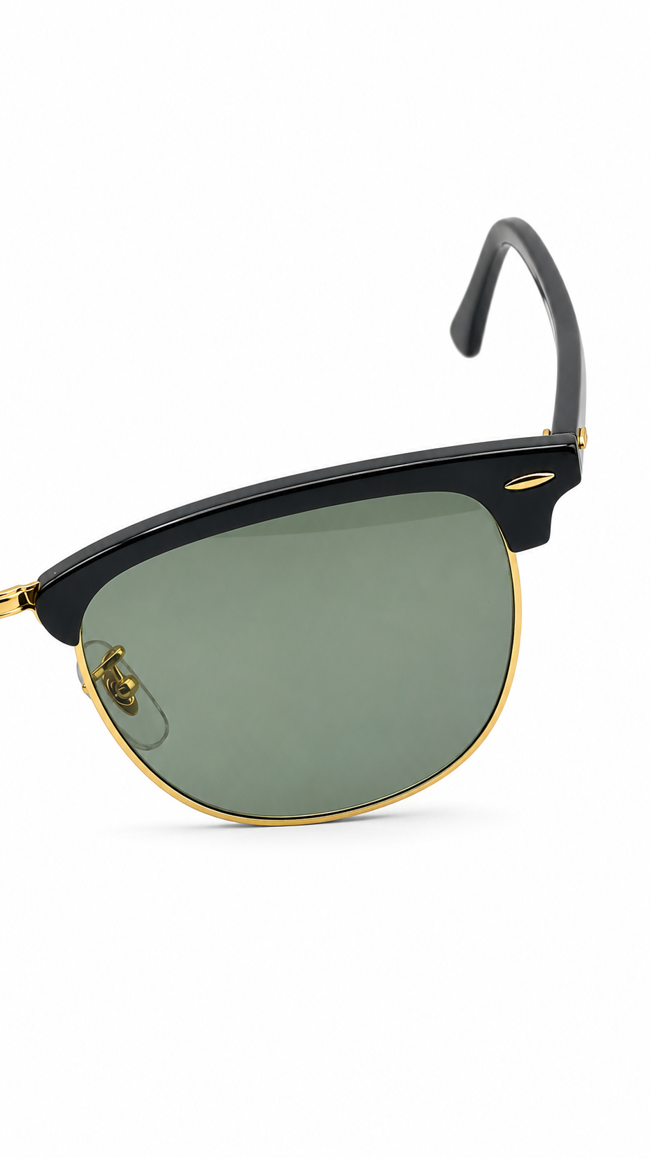 Ray-Ban RB3016 901/58 51mm Clubmaster Black Gold Polarized G-15 Green Lens Sunglasses