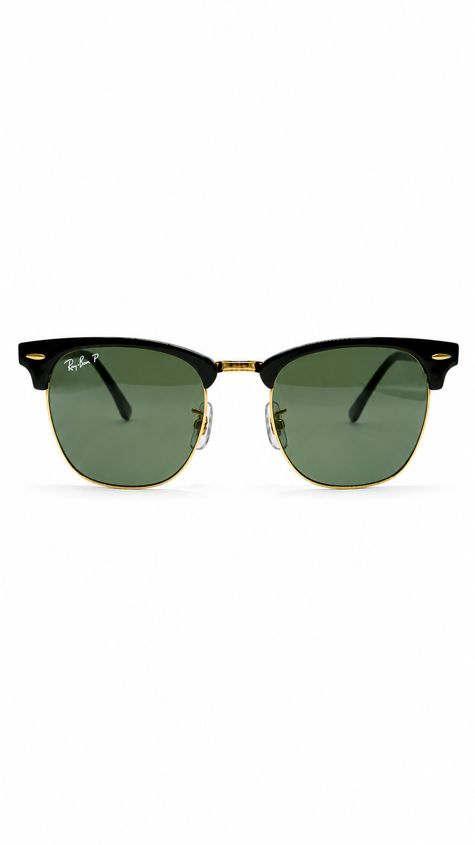 Ray-Ban RB3016 901/58 51mm Clubmaster Black Gold Polarized G-15 Green Lens Sunglasses