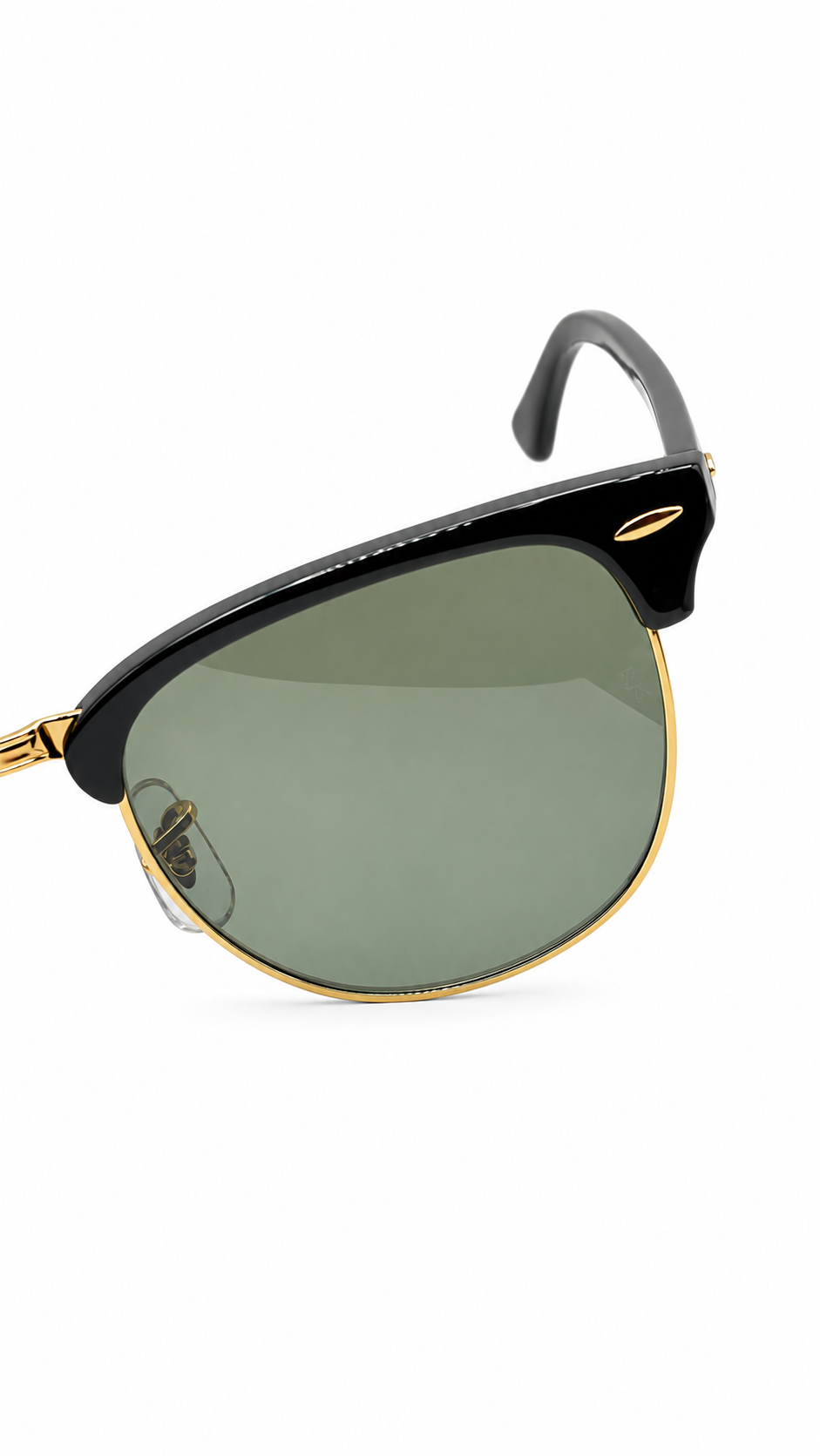 Ray-Ban RB3016 901/58 51mm Clubmaster Black Gold Polarized G-15 Green Lens Sunglasses