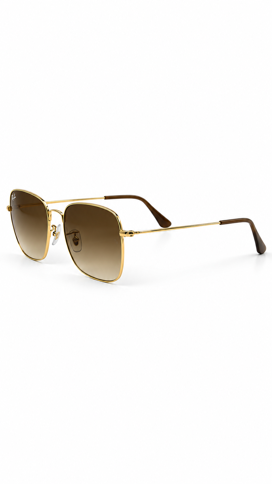 Ray-Ban RB3136 001/51 58mm Caravan Gold Metal Square Aviator Sunglasses Brown Gradient Lens