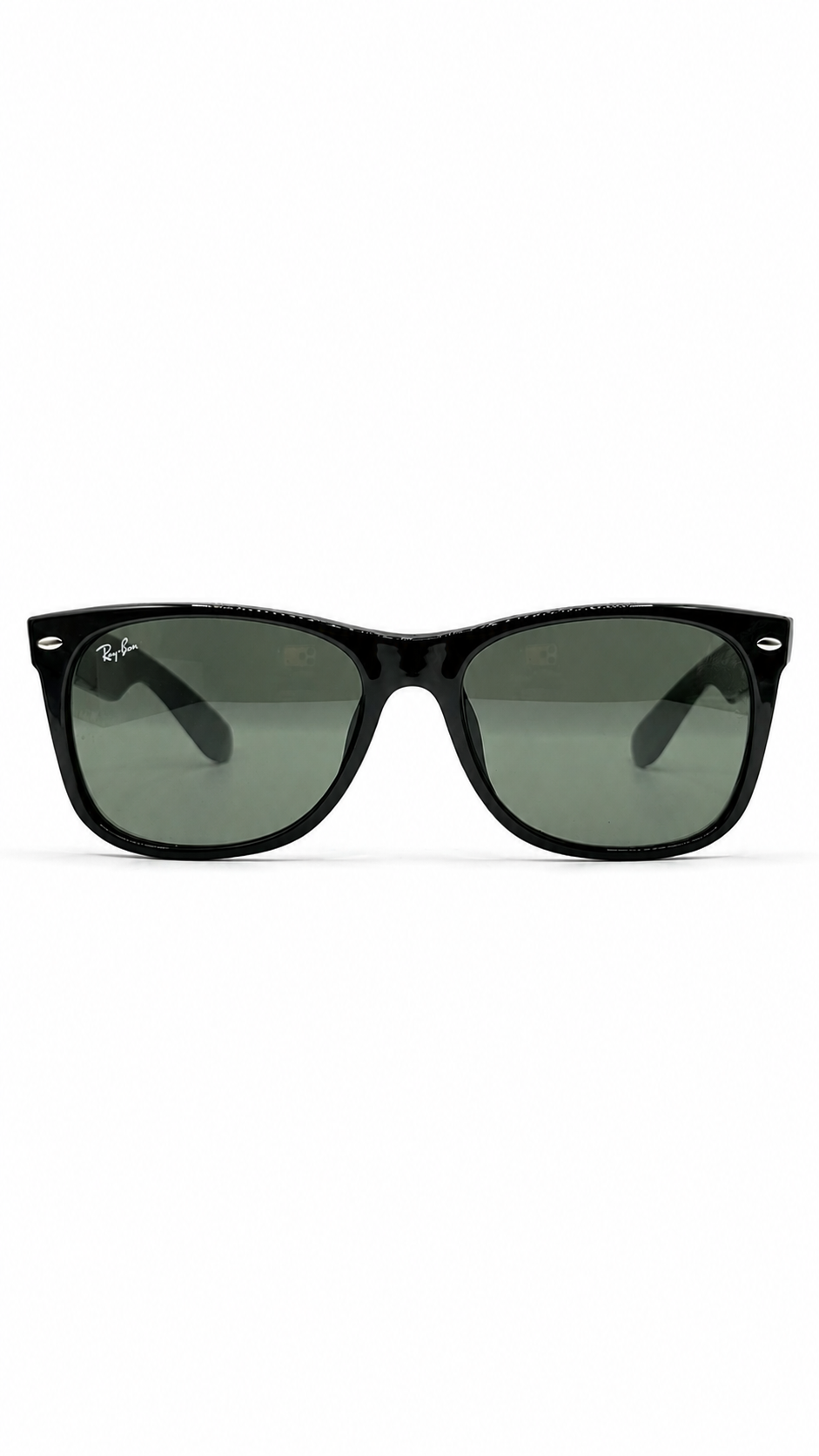 Ray-Ban RB2132-F 901 58mm New Wayfarer Black Acetate Sunglasses G-15 Green Lens