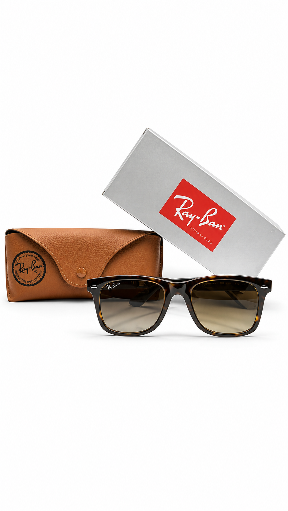 Ray-Ban RB4640F 710/M2 52mm Square Polarized Tortoise Havana Sunglasses Brown Gradient Lens
