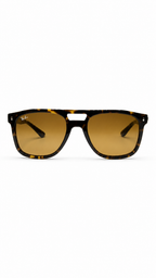Ray-Ban RB2213 902/33 55mm Double Bridge Square Tortoise Havana Sunglasses Brown Lens