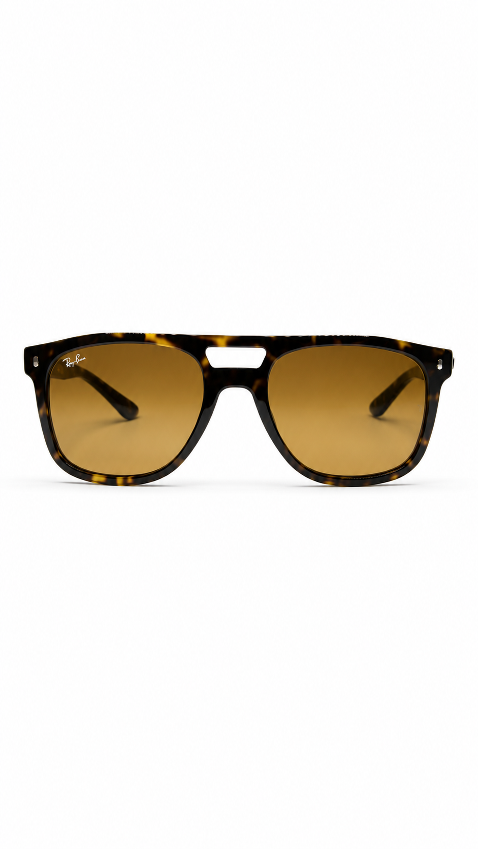 Ray-Ban RB2213 902/33 55mm Double Bridge Square Tortoise Havana Sunglasses Brown Lens