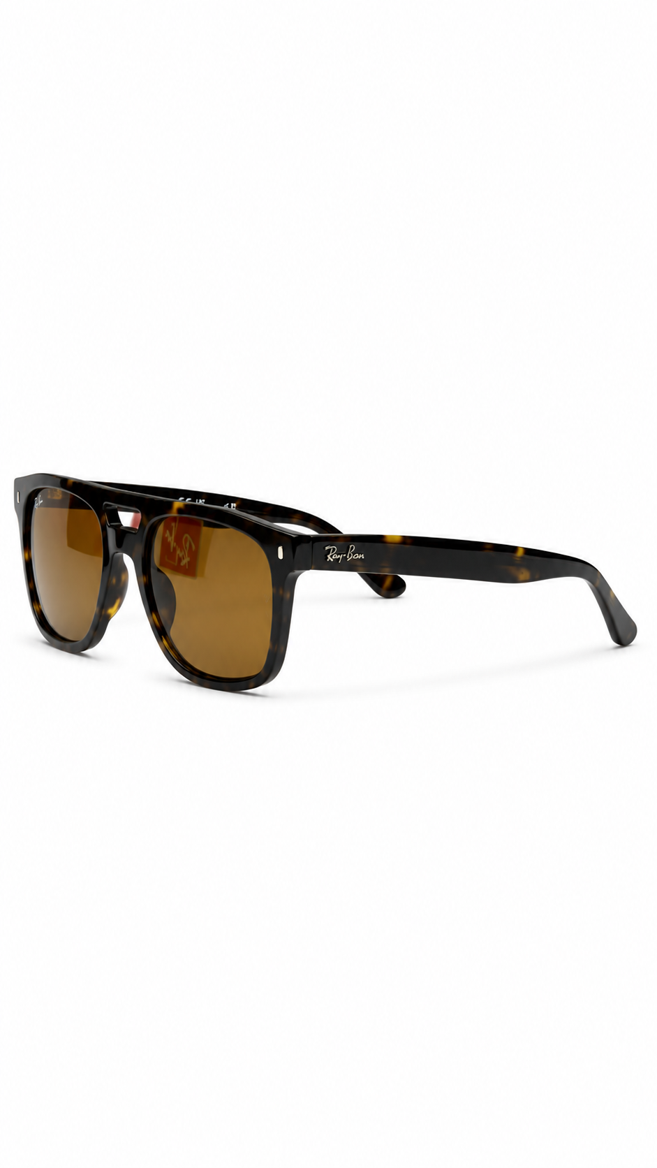 Ray-Ban RB2213 902/33 55mm Double Bridge Square Tortoise Havana Sunglasses Brown Lens