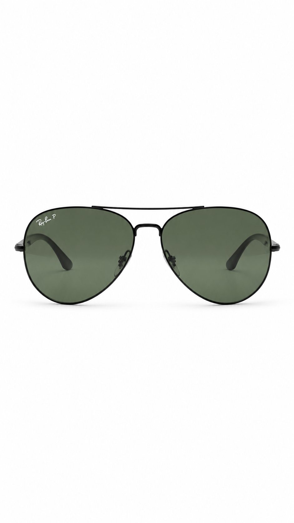 Ray-Ban RB3675 002/58 58mm Classic Metal Aviator Polarized Sunglasses Black Frame Green G-15 Lens