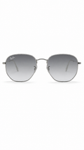 Ray-Ban RB3548N 004/71 51mm Hexagonal Flat Lenses Sunglasses Silver Frame Grey Gradient Lens