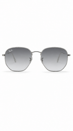 Ray-Ban RB3548N 004/71 51mm Hexagonal Flat Lenses Sunglasses Silver Frame Grey Gradient Lens