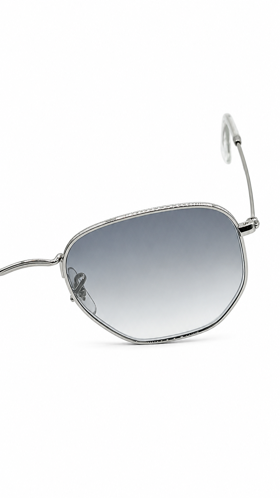 Ray-Ban RB3548N 004/71 51mm Hexagonal Flat Lenses Sunglasses Silver Frame Grey Gradient Lens