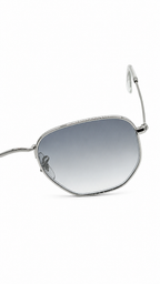 Ray-Ban RB3548N 004/71 51mm Hexagonal Flat Lenses Sunglasses Silver Frame Grey Gradient Lens