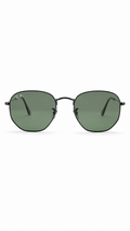 Ray-Ban RB3548N 002/58 51mm Hexagonal Flat Lenses Polarized Sunglasses Black Frame G-15 Green Glass Lens