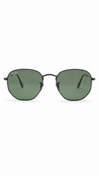 Ray-Ban RB3548N 002/58 51mm Hexagonal Flat Lenses Polarized Sunglasses Black Frame G-15 Green Glass Lens