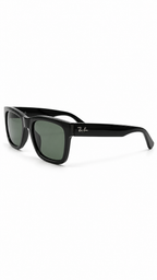 Ray-Ban RB4396F 6677/71 57mm Warren Low Bridge Fit Sunglasses Glossy Black Frame Green Lens