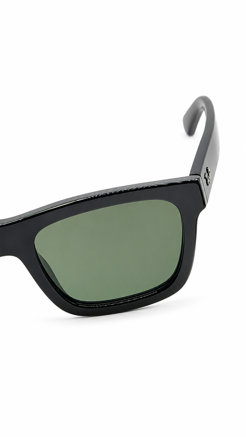 Ray-Ban RB4396F 6677/71 57mm Warren Low Bridge Fit Sunglasses Glossy Black Frame Green Lens
