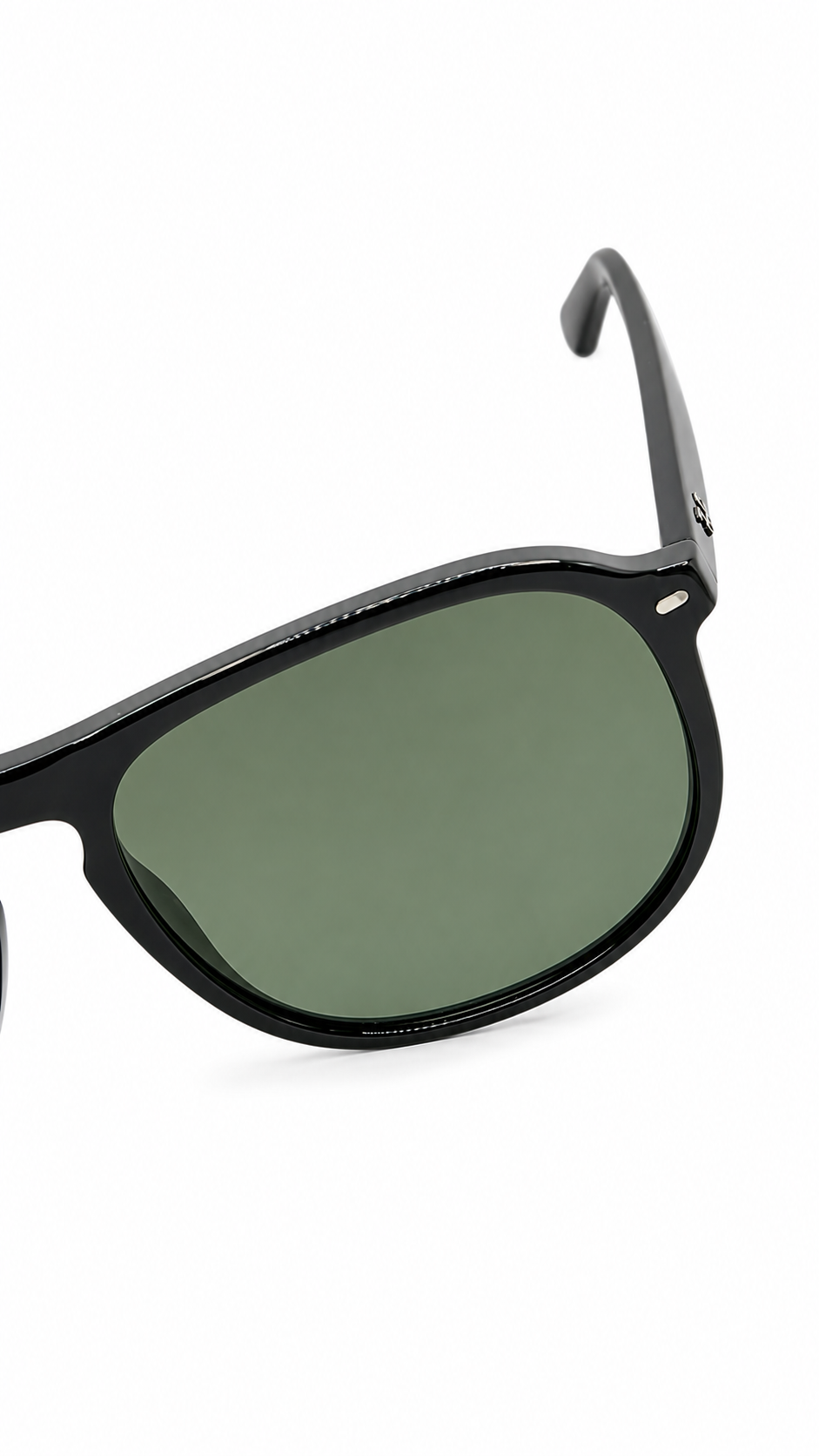 Ray-Ban RB2198F 901/58 60mm Bill Low Bridge Fit Aviator Sunglasses Black Acetate Frame G-15 Green Polarized Lens
