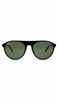 Ray-Ban RB4341 601/71 51mm Flat Top Keyhole Sunglasses Glossy Black Frame Green Glass Lens