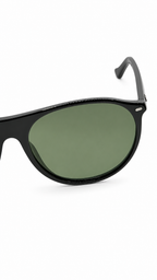 Ray-Ban RB4341 601/71 51mm Flat Top Keyhole Sunglasses Glossy Black Frame Green Glass Lens