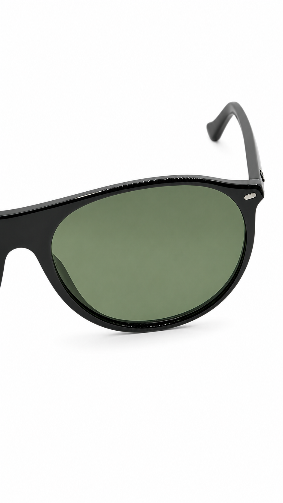 Ray-Ban RB4341 601/71 51mm Flat Top Keyhole Sunglasses Glossy Black Frame Green Glass Lens