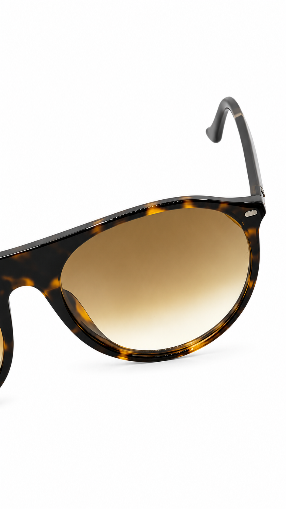 Ray-Ban RB2215F 902/51 59mm Low Bridge Fit Aviator Sunglasses Tortoise Acetate Frame Brown Gradient Lens