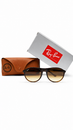 Ray-Ban RB2215F 902/51 59mm Low Bridge Fit Aviator Sunglasses Tortoise Acetate Frame Brown Gradient Lens