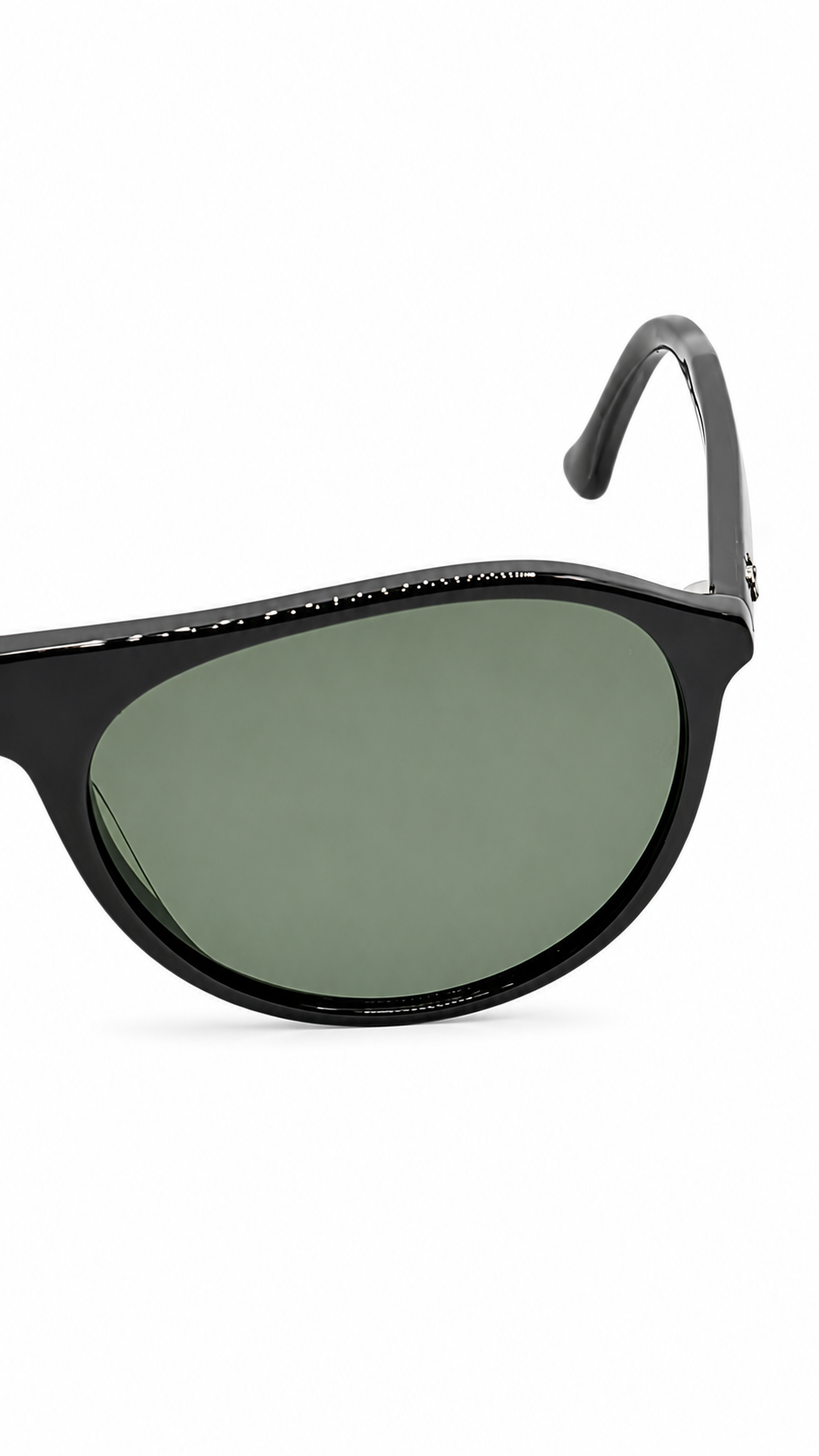 Ray-Ban RB2215 901/31 56mm Flat Top Aviator Sunglasses Glossy Black Acetate Frame Green G-15 Lens
