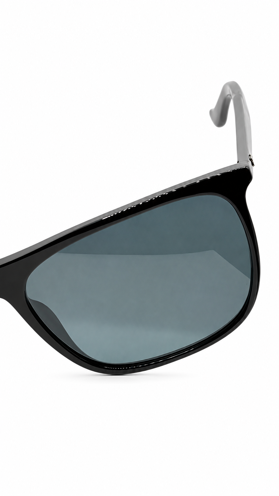 Ray-Ban RB2216F 901/B1 58mm Low Bridge Fit Flat Top Sunglasses Black Acetate Frame Dark Grey Lenses