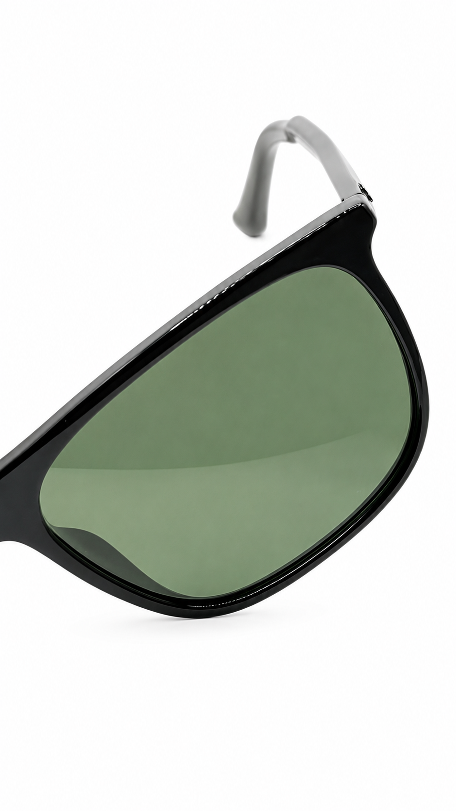 Ray-Ban RB2216F 901/31 58mm Low Bridge Fit Flat Top Sunglasses Black Acetate Frame G-15 Green Lenses