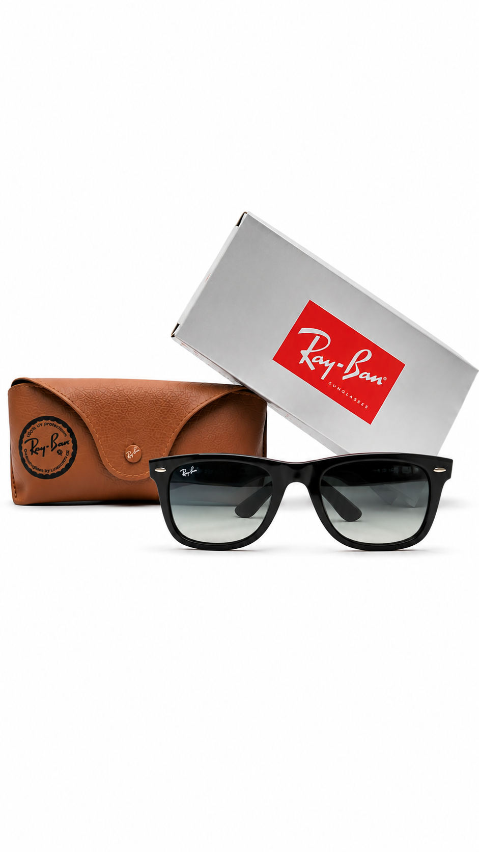 Ray-Ban Original Wayfarer RB2140 901/71 50mm Sunglasses Glossy Black Acetate Frame Grey Gradient Lenses