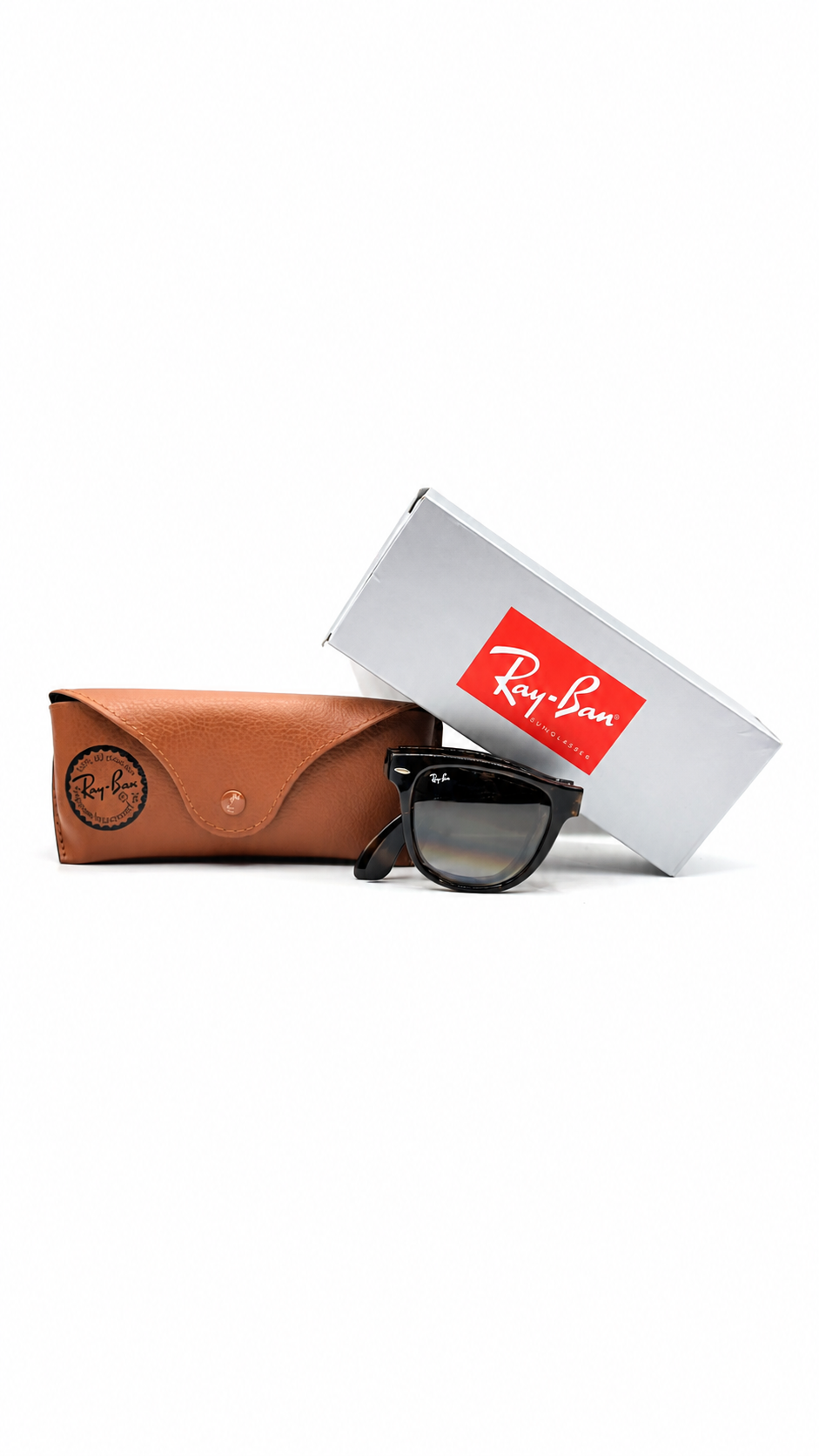 Ray-Ban RB4105 710/51 54mm Folding Wayfarer Tortoise Havana Sunglasses Brown Gradient Lens