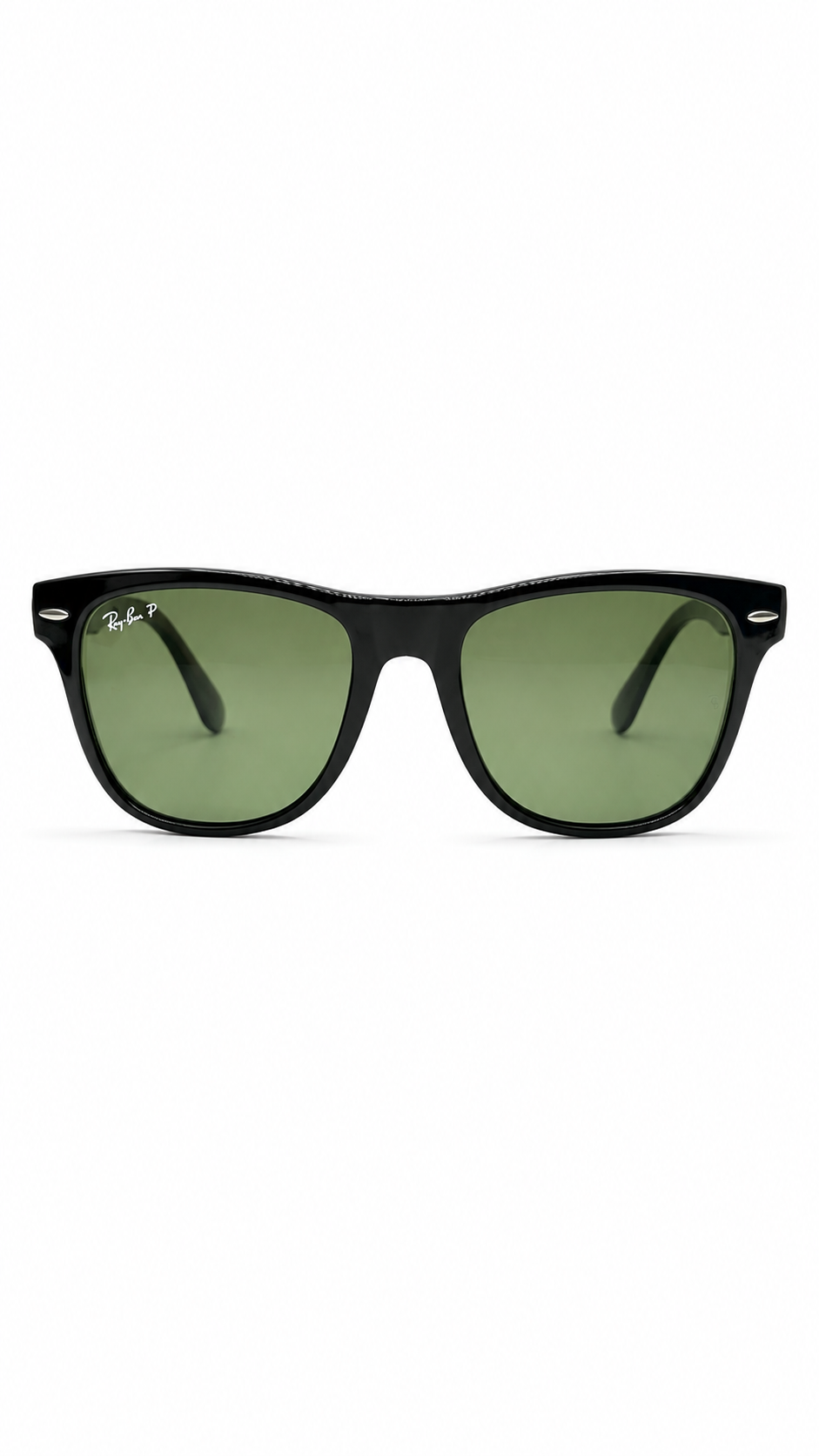Ray-Ban RB4105 601/58 54mm Folding Wayfarer Black Acetate Polarized Sunglasses G-15 Green Lens