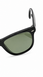 Ray-Ban RB4105 601/58 54mm Folding Wayfarer Black Acetate Polarized Sunglasses G-15 Green Lens